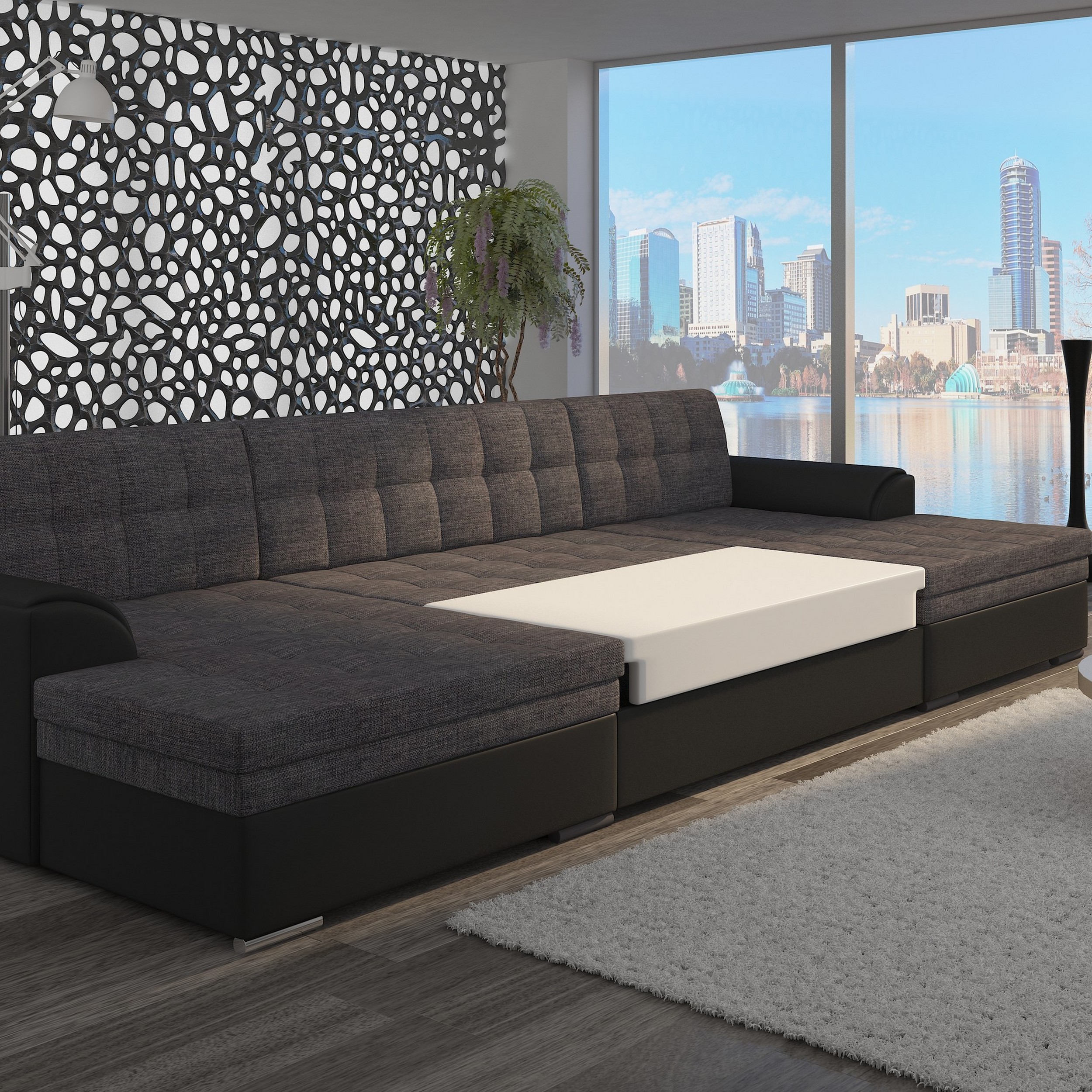 Hörnsoffa Scandinavian Choice Ventolia Bäddsoffa med dubbeldivan U-Formad