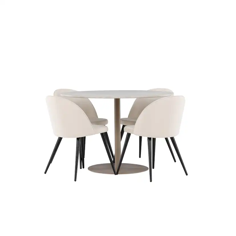 Matgrupp Venture Home Lycke Ø110 med 4 st Velvet Stolar