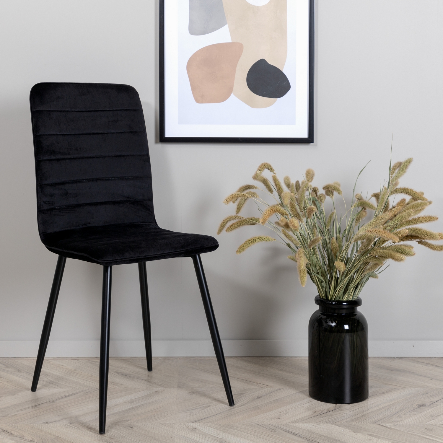 Windu Lyx Chair - Black / Black Velvet Svart
