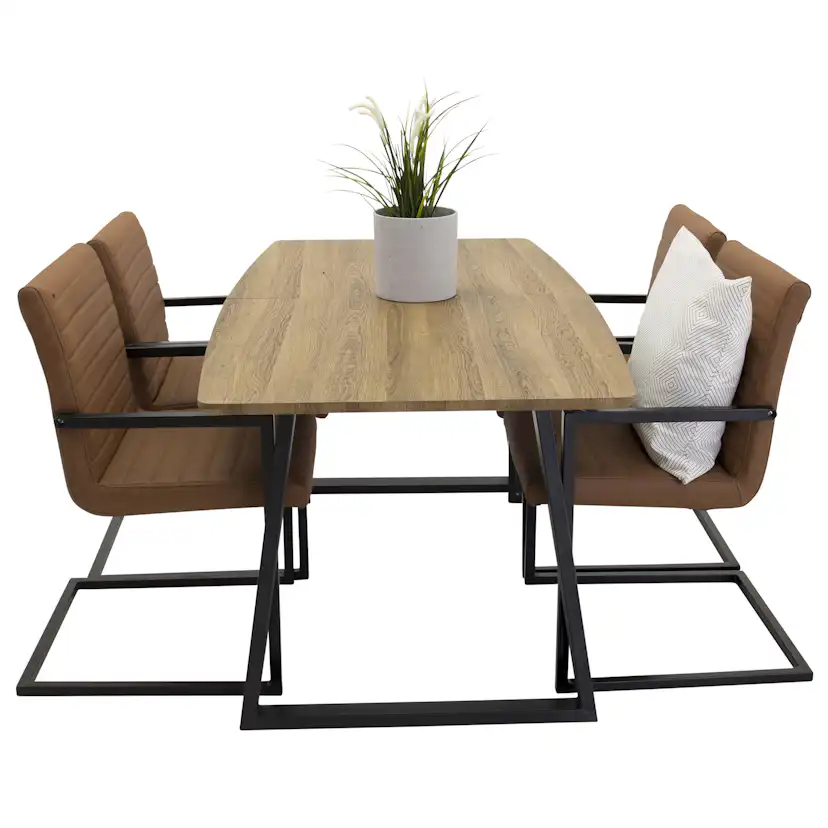 Inca Dining Table+Art Armchair Brun