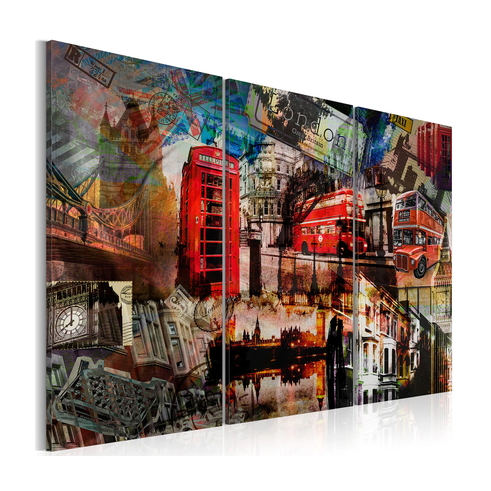 Tavla Arkiio London Collage Triptych