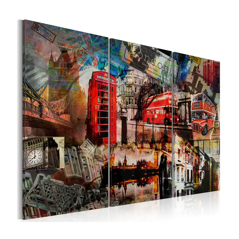 Tavla Arkiio London Collage Triptych