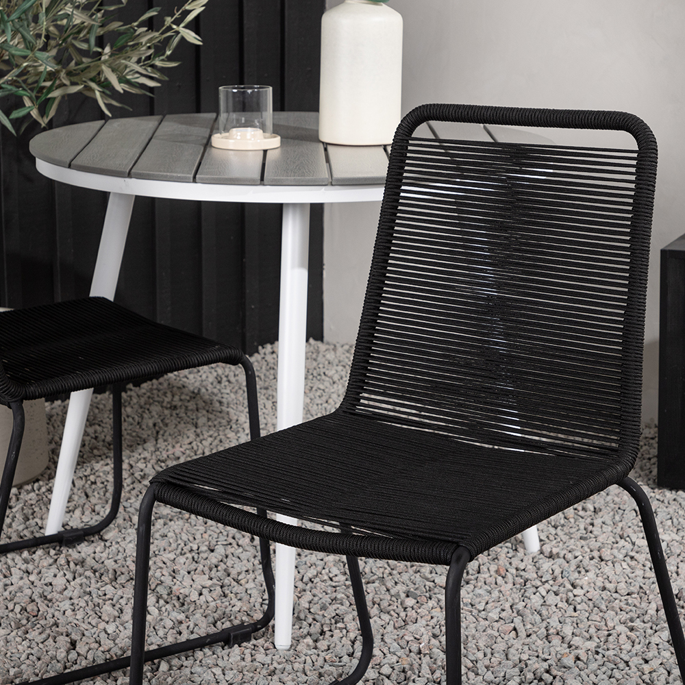 Cafégrupp Venture Home Break Ø90 cm med 2 Lindos Trädgårdsstolar Utomhus