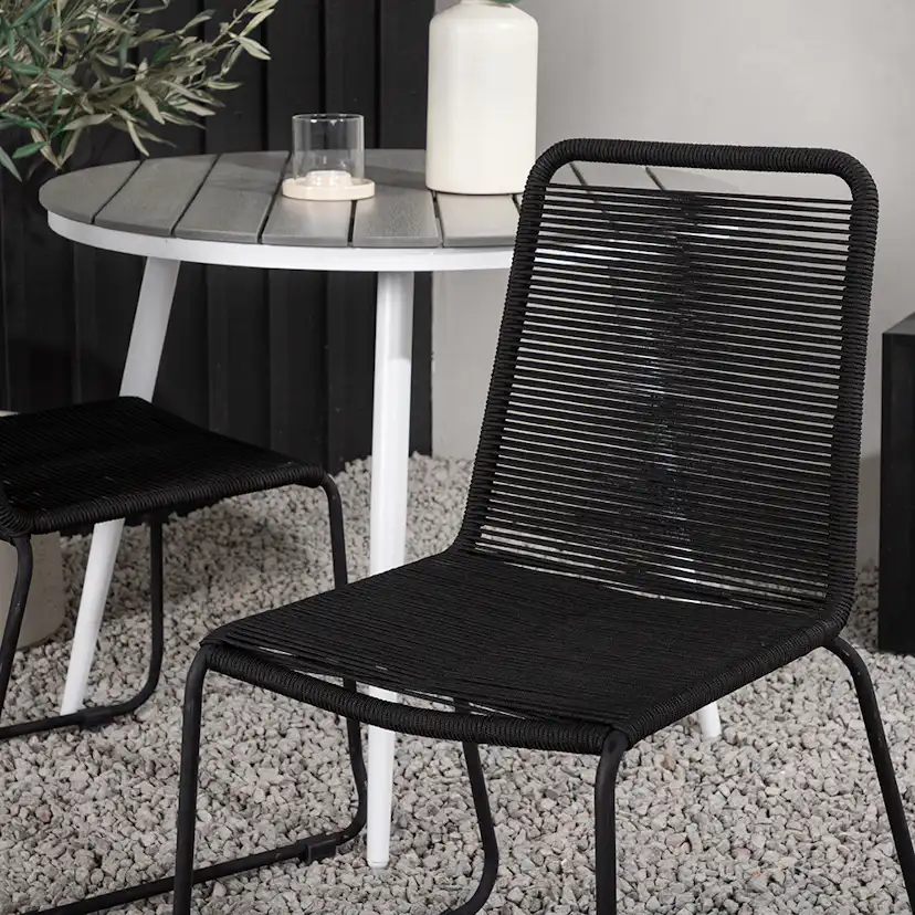 Cafégrupp Venture Home Break Ø90 cm med 2 Lindos Trädgårdsstolar Utomhus