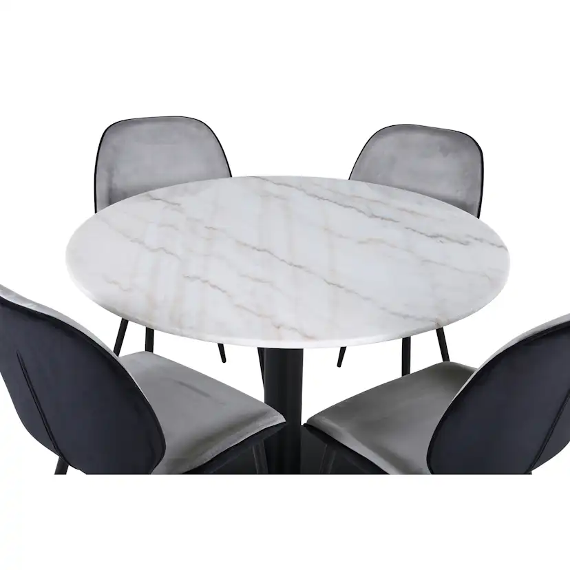 Matgrupp Venture Home Estelle Ø106 cm med 4 Emma Stolar