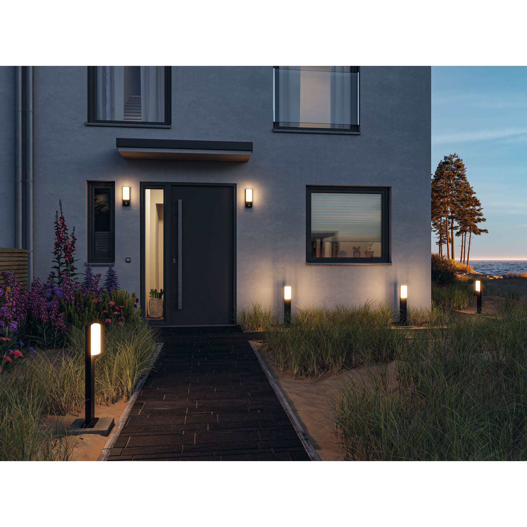 Fasadbelysning LED Paulmann Bonnie med Skymningsstyrd rörelsedetektor IP44 230V