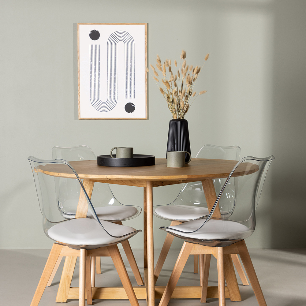 Matgrupp Venture Home Yakidon Ø120 cm med 4 st Edvin stolar
