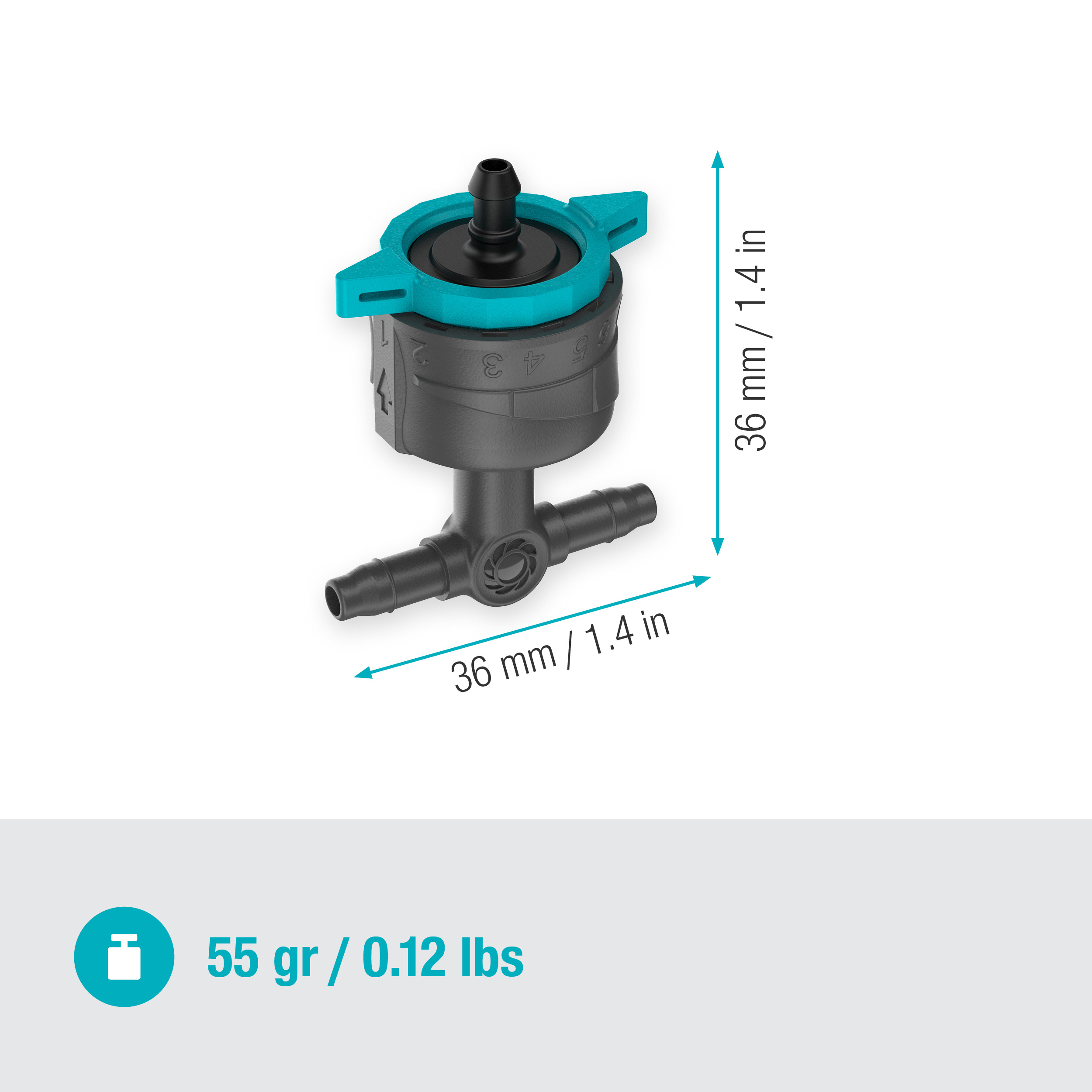 Droppspridare Gardena Micro-Drip Inline Ställbar Tryckreglerande