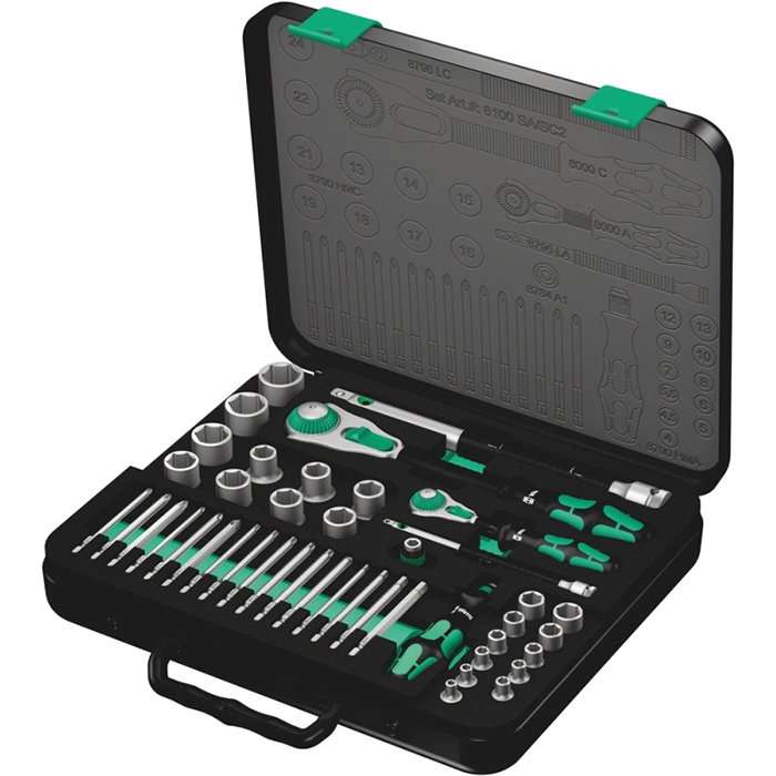 Hylsnyckelsats Wera 8100 Sa/ Sc 2 Zyklop 1/4tum 43Del