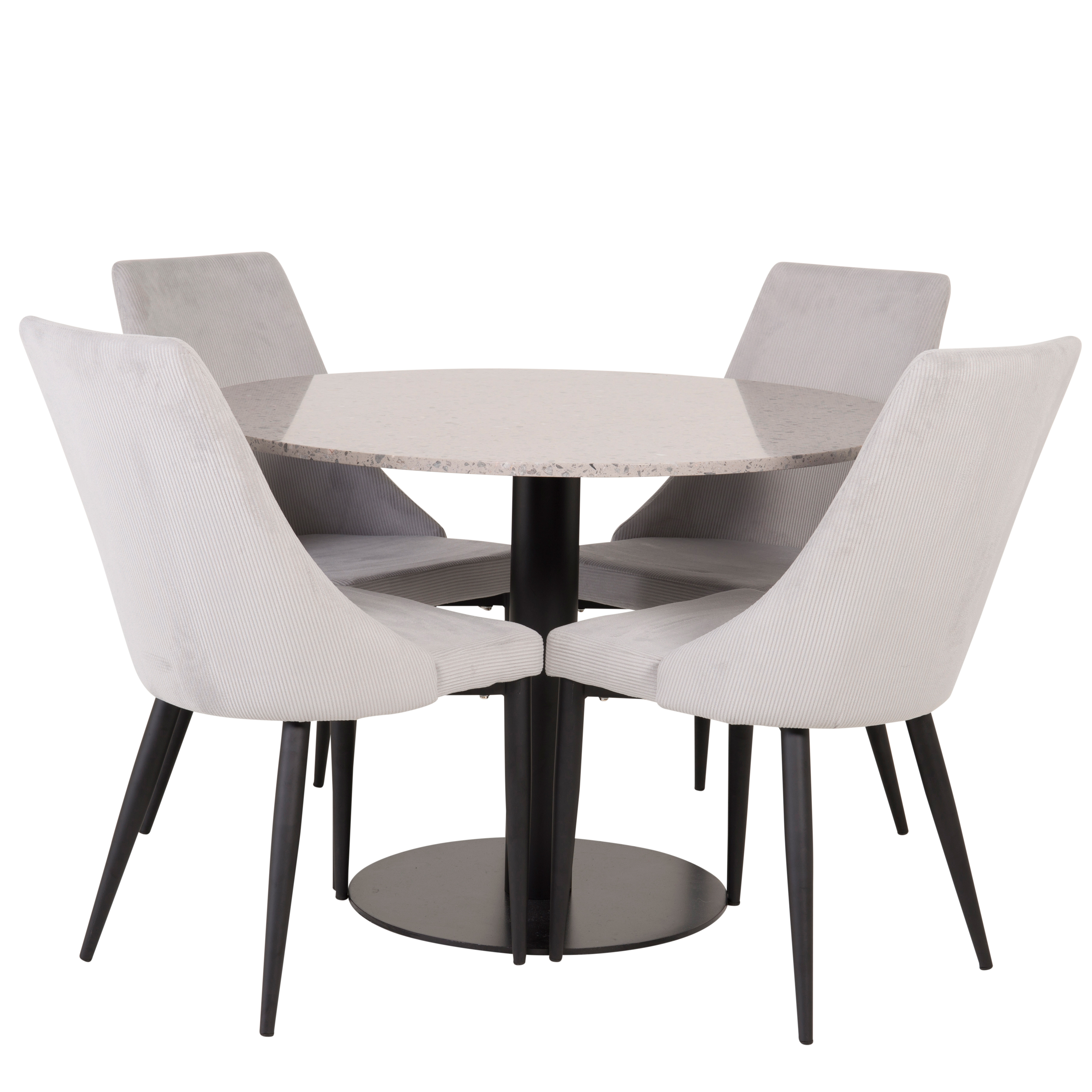 Matgrupp Venture Home Roxanna Grå Bord med 4 Laura Stolar Manchester