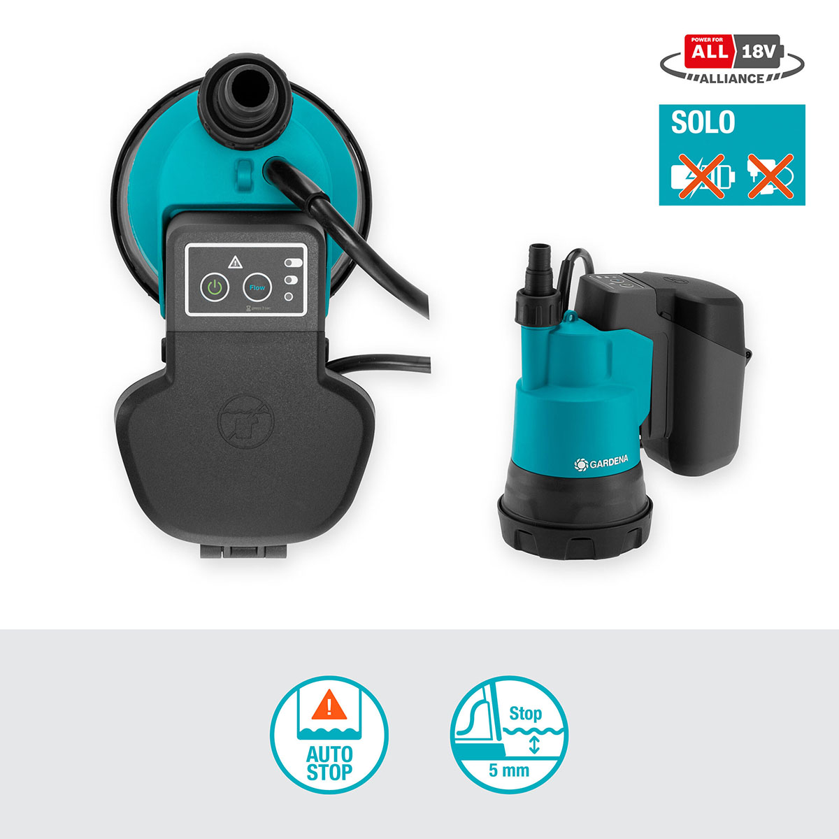 Dränkbar pump Gardena 2000/2 för Rent Vatten Utan Batteri