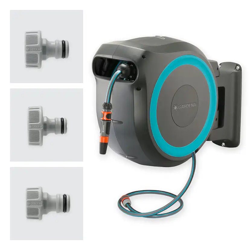 Slangbox Gardena RollUp M/L 25 m Turkos