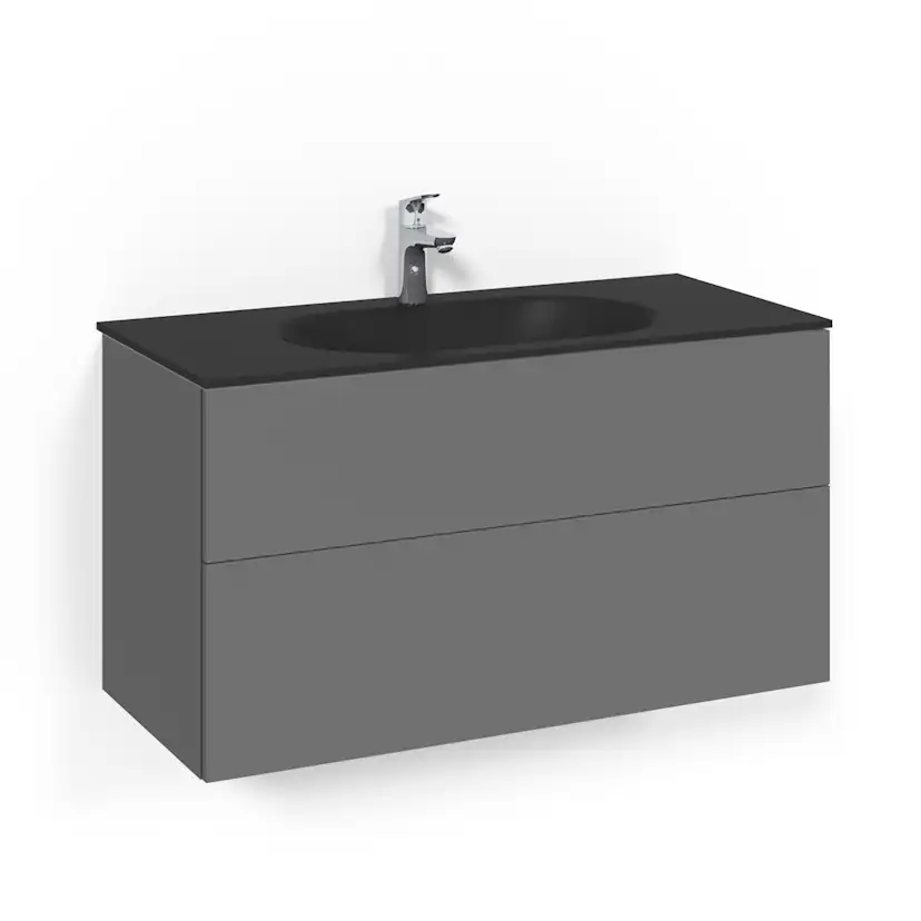 Tvättställsskåp Macro Design Crown Plain Med Glastvättställ