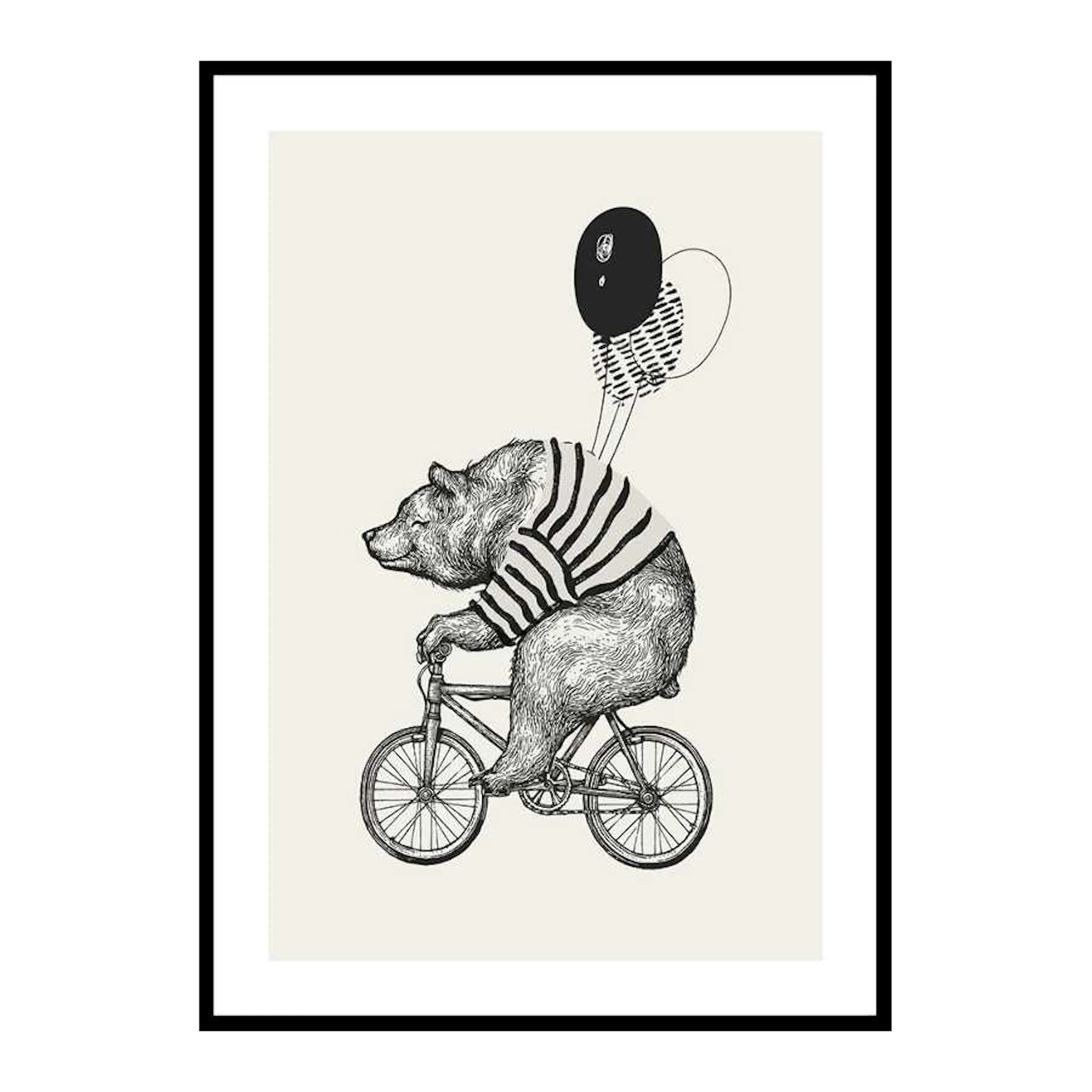Bear On Bicycle 50x70 cm