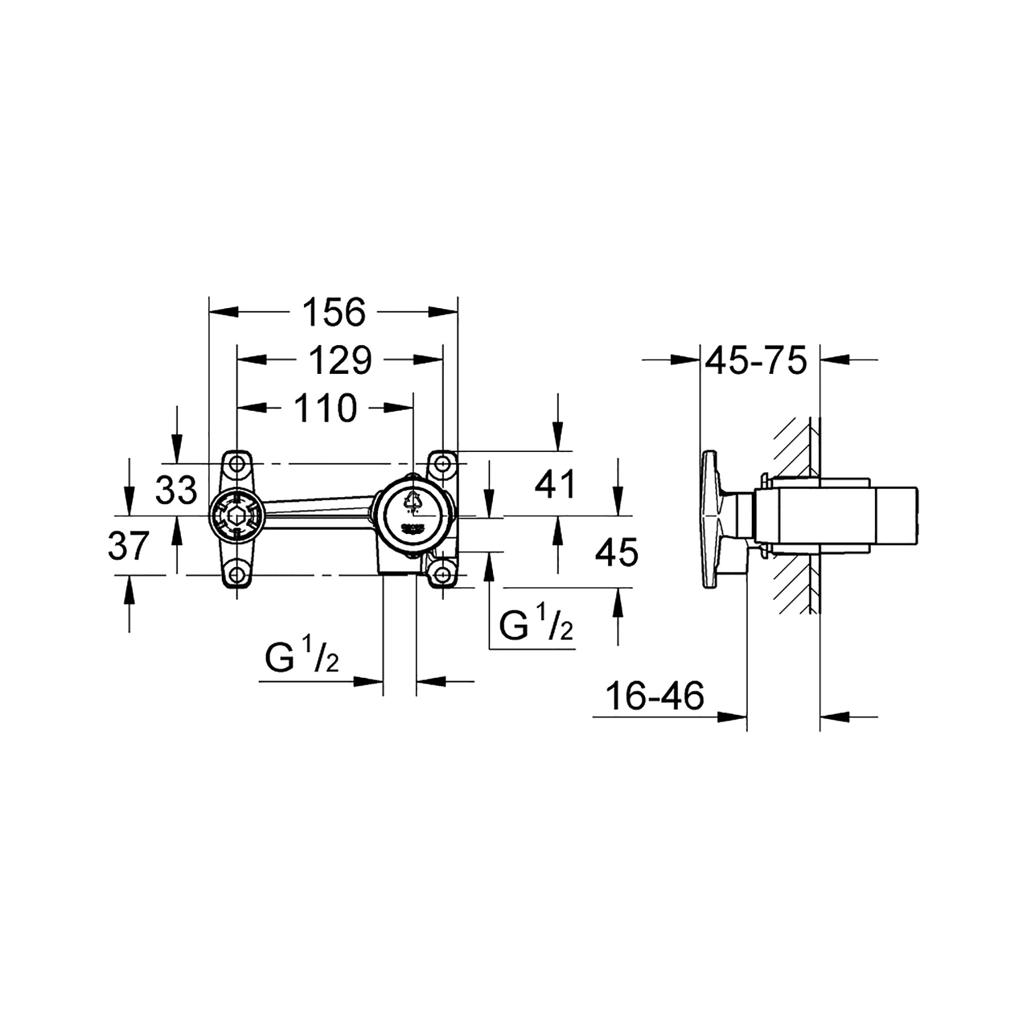 Inbyggnadsdel Grohe Universalblandare DN15