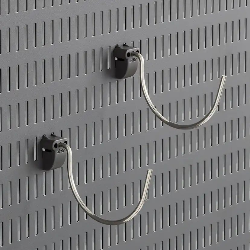 Stor Rund Krok Elfa Garage+ för Förvaringstavla 2-pack