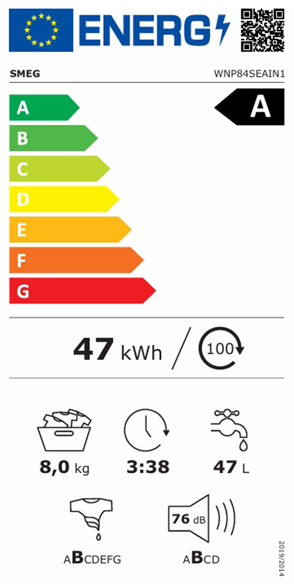 Frontmatad tvättmaskin SMEG WNP84SEAIN1