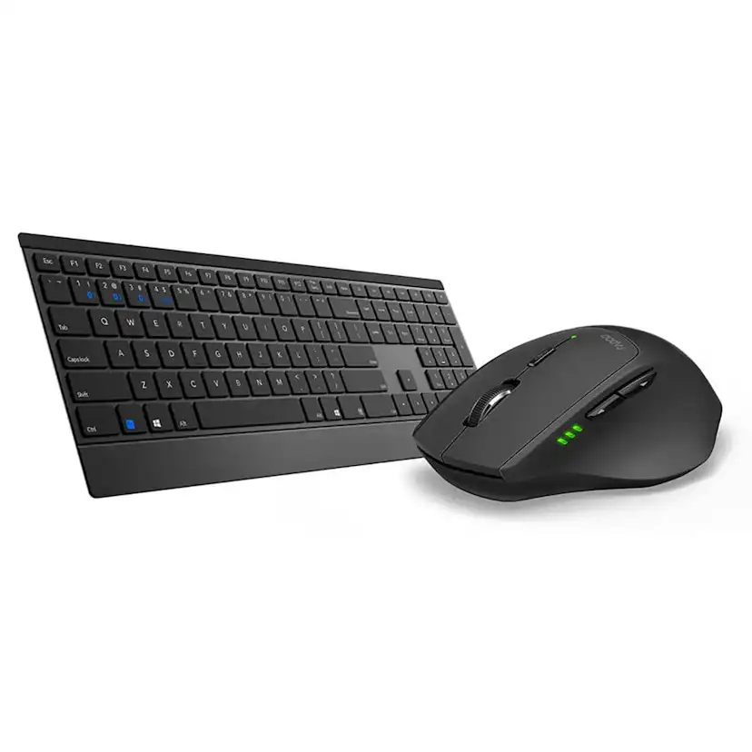 Tangentbord/Mus Set RAPOO Combo 9500M Multi-Mode Trådlös Premium Svart