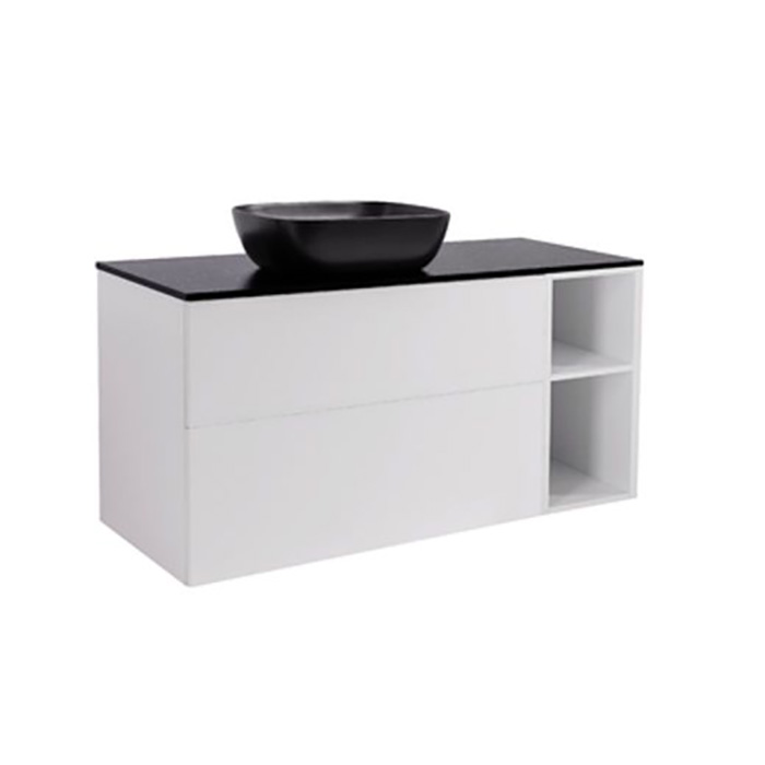 A IS90+30Ö MVIT BS SV+TS REKSV Färg: Mattvit, Färg Tvättställ: Svart, Färg Bänkskiva: Svart, Rektangulär Form, Storlek: 740x1210 mm