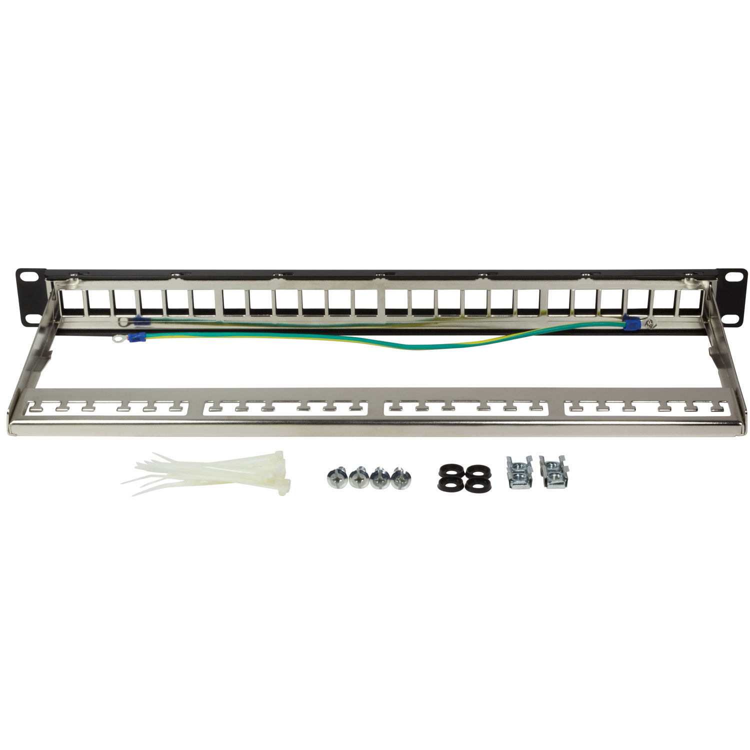 Serverskåp LogiLink Patchpanel Keystone-uttag 19" Rack 1U Svart