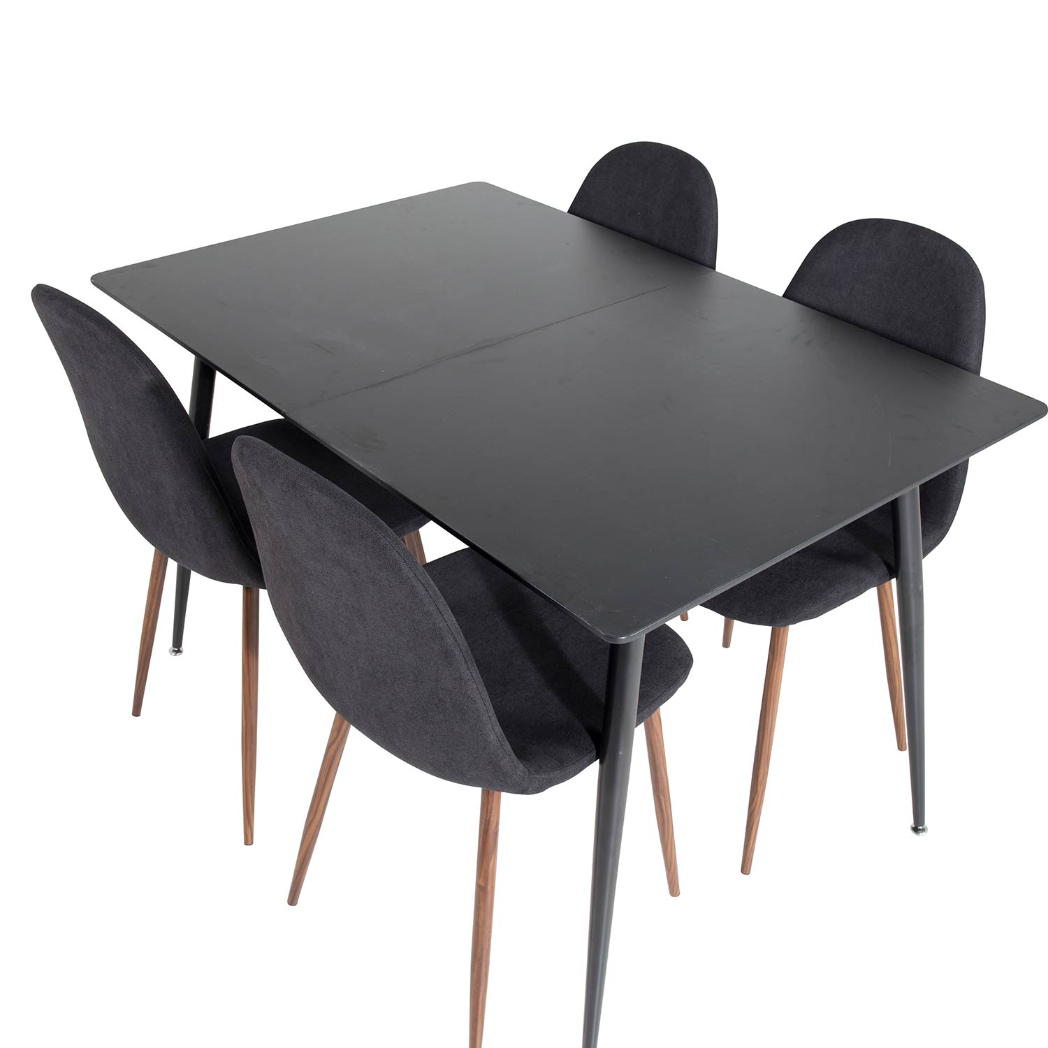 Matgrupp Venture Home Silvia med Iläggsskiva och 4 Pobbie Stolar