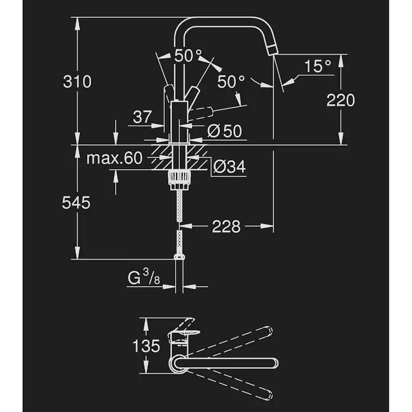Köksblandare Grohe Start 30470 L-pip