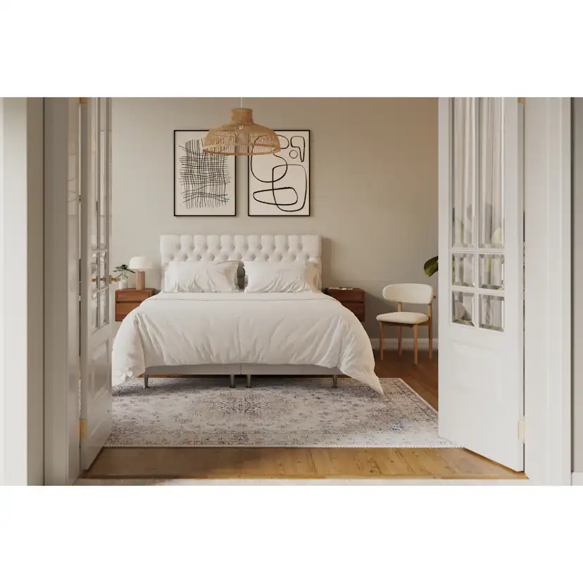 Hilton Lyx Komplett Sängpaket 180x200 cm Kontinentalsäng med Ljusbeige