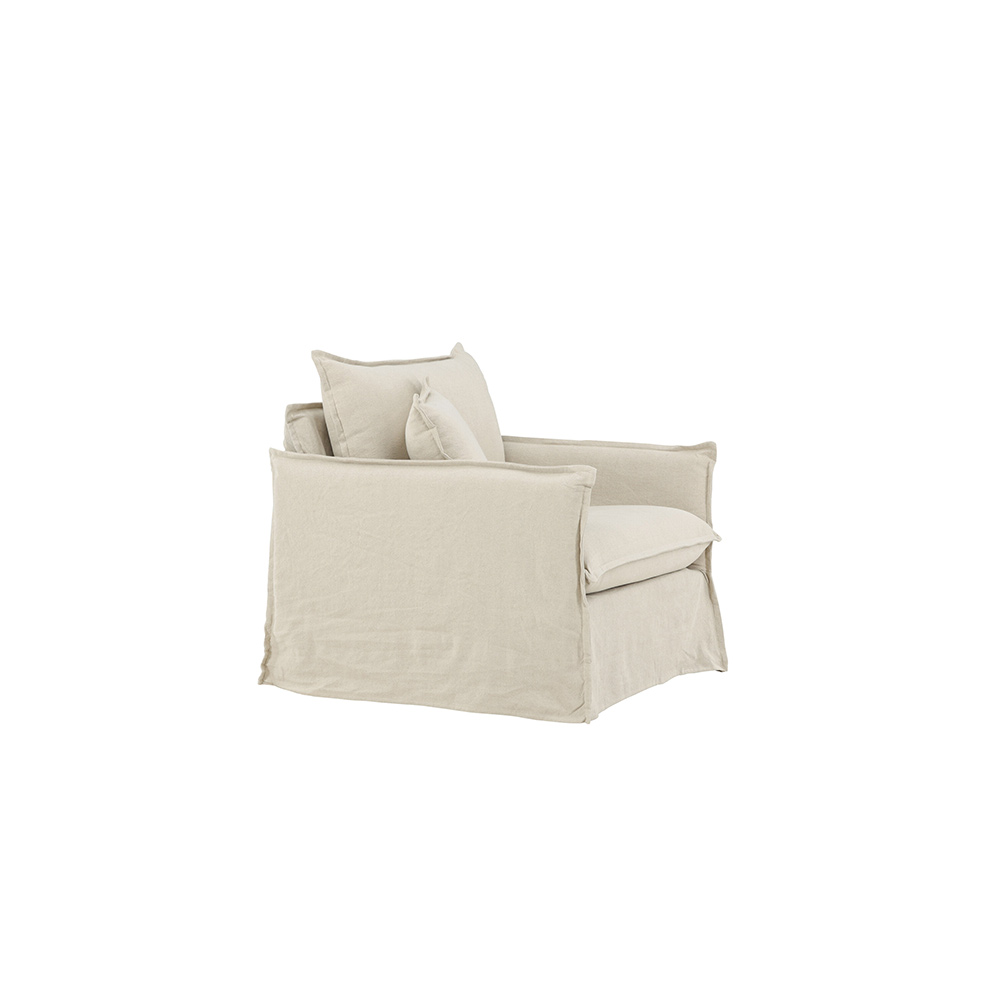 Nova 1-seat - Wood / Beige Linen Beige