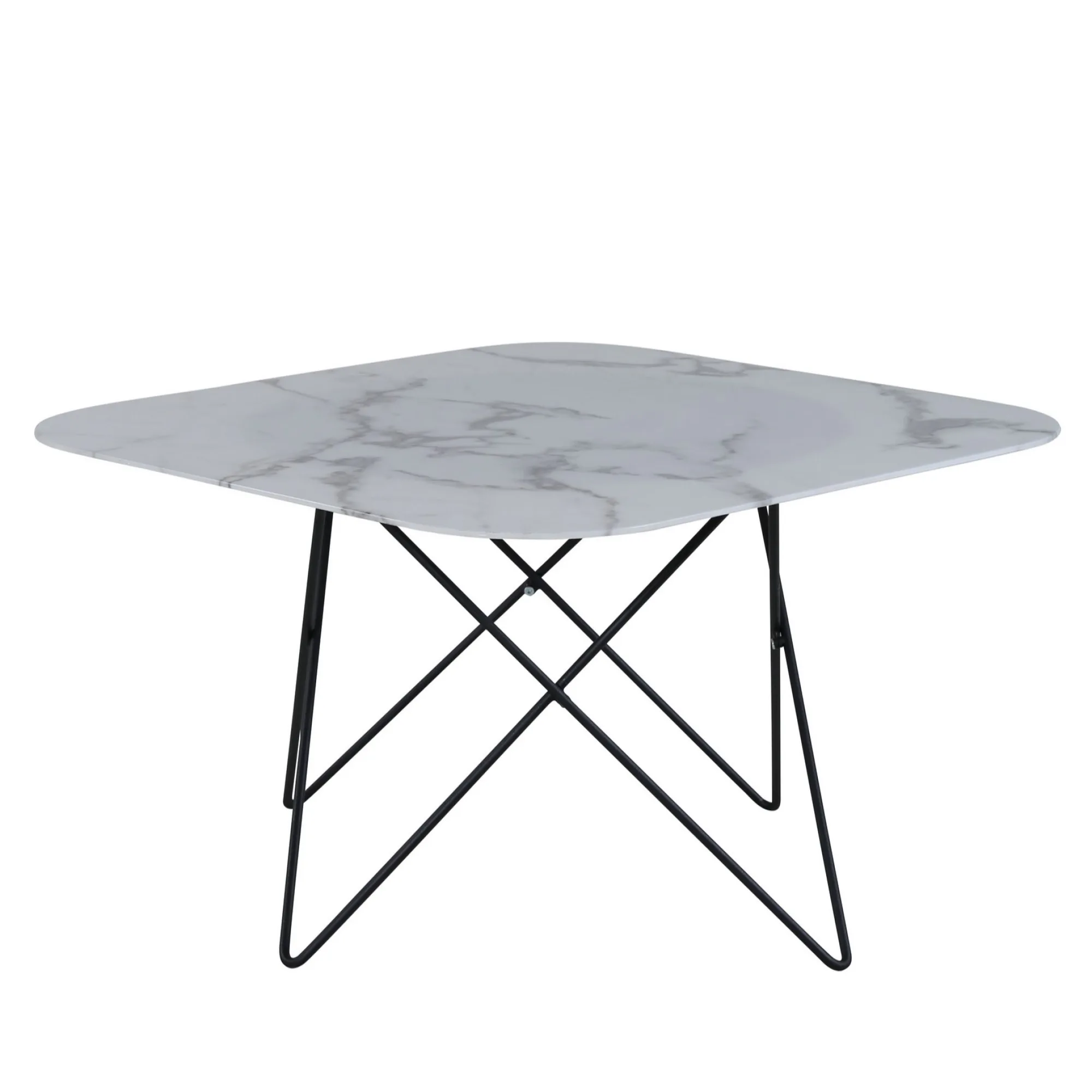 Tristar Sofa Table - Black / White Glass Marble Vit/Svart