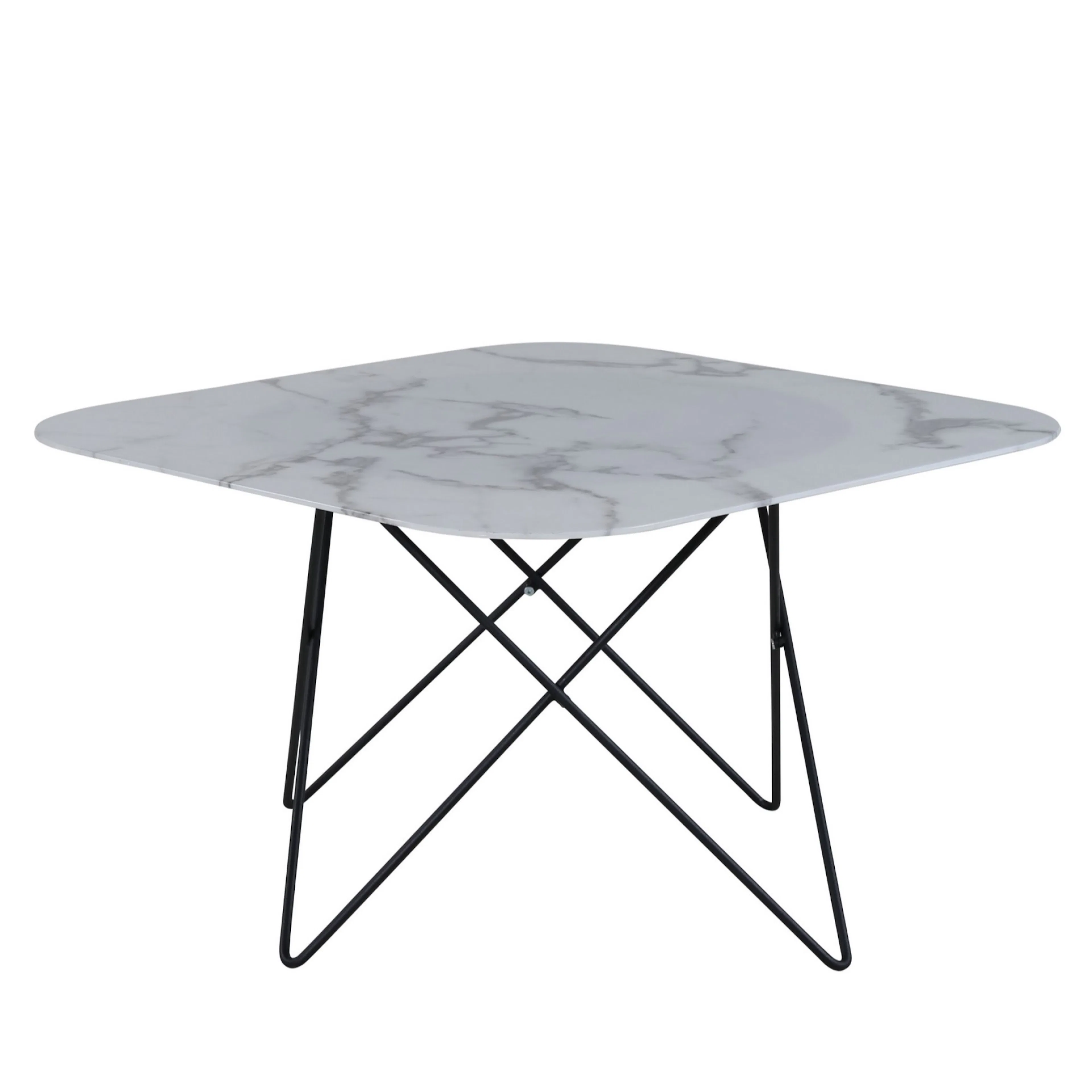 Tristar Sofa Table - Black / White Glass Marble Vit/Svart