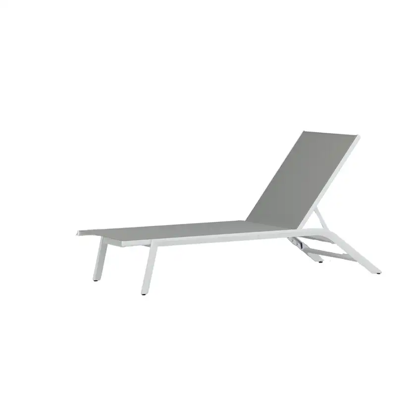 Ramos Sun Lounge, White, Grey, Aluminium, Textilene Vit