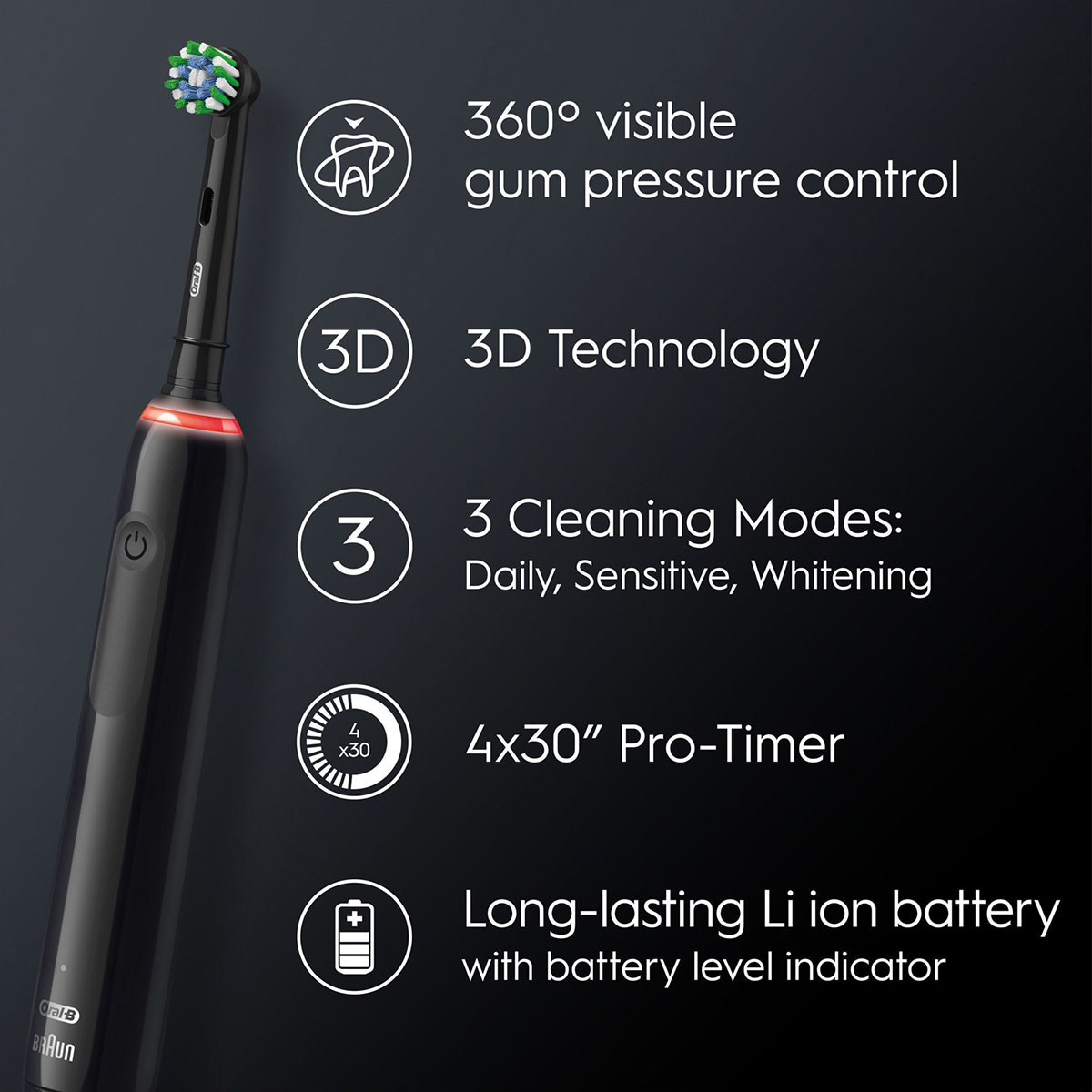 Eltandborste Oral-B Pro3 + Extra Refill + TC