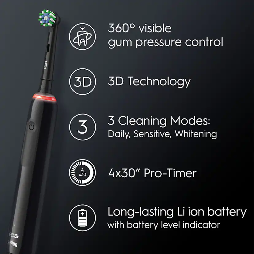 Eltandborste Oral-B Pro3 + Extra Refill + TC
