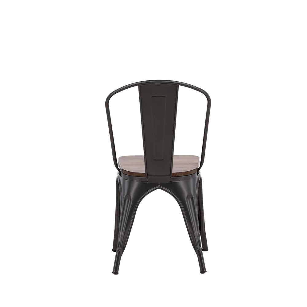 Tempe Dining Chair - Dark grey / Wood Mörkgrå/Valnötsfärgad