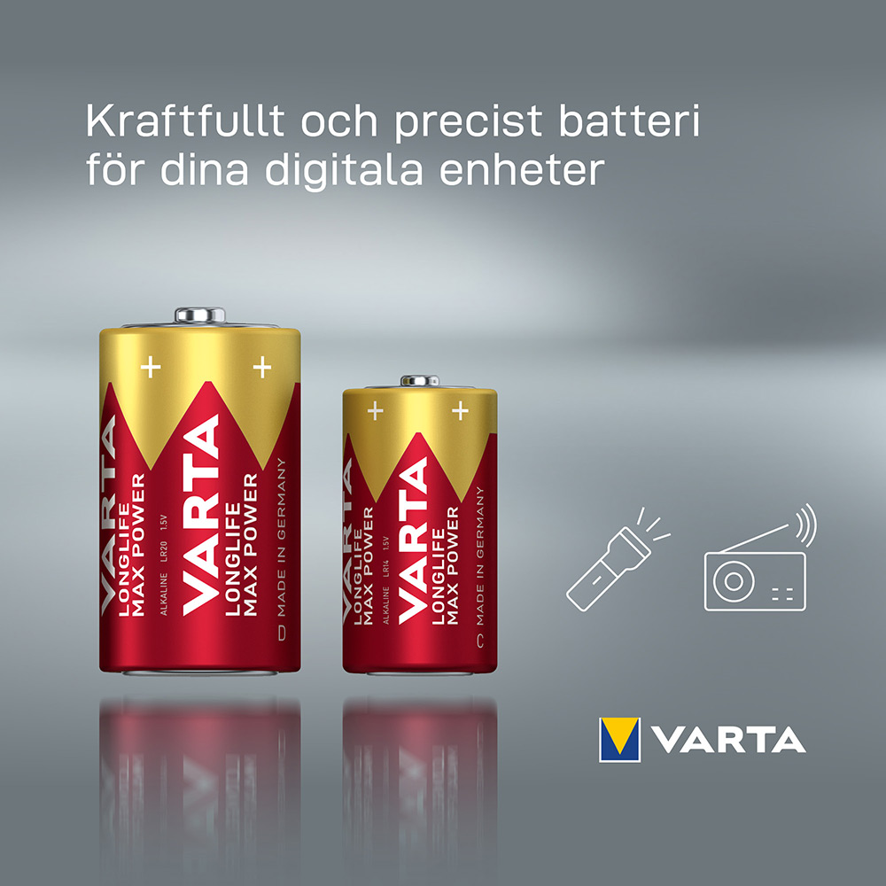 Batteri VARTA Alkaliska Max Power LR14/C 2-Pack