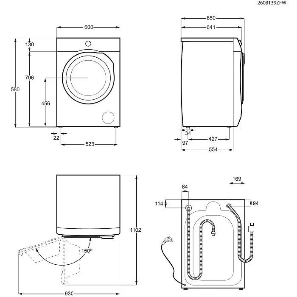 Kombinerad Tvättmaskin Och Torktumlare Electrolux EWT627O96O Vit