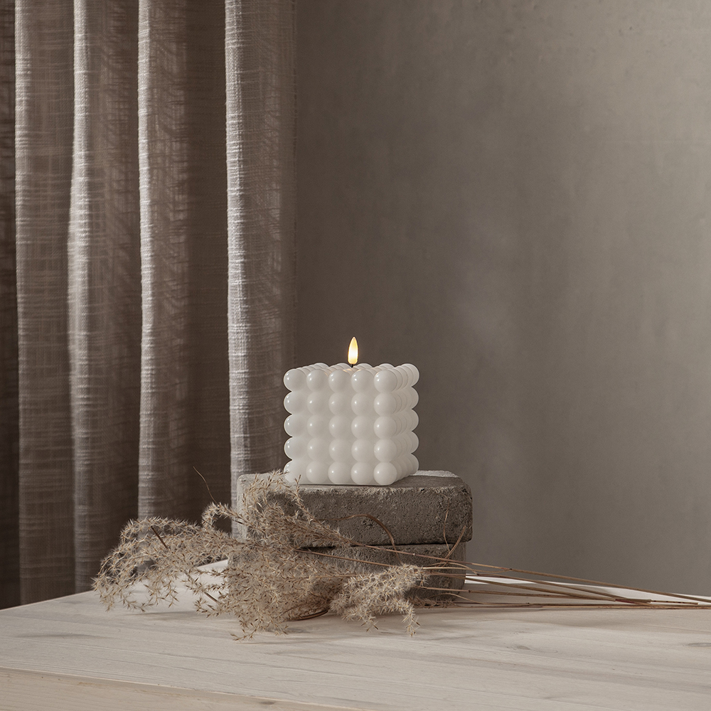 LEDBlockljus Flamme Dot Vit