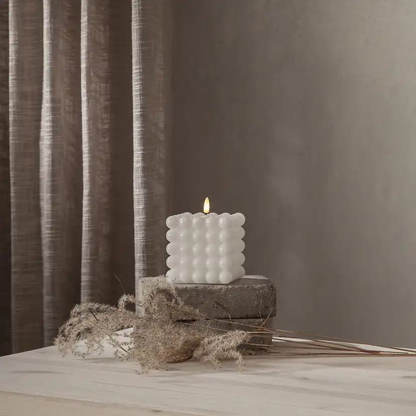 LEDBlockljus Flamme Dot Vit