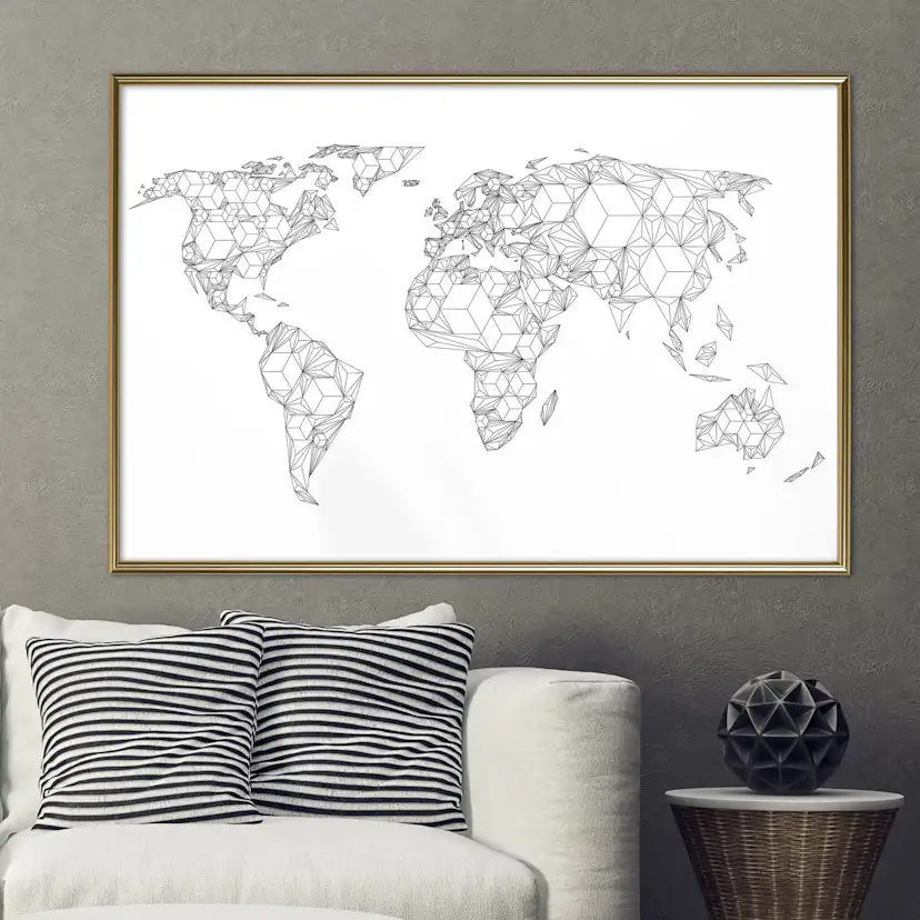 Poster Artgeist Affisch Geometric Map