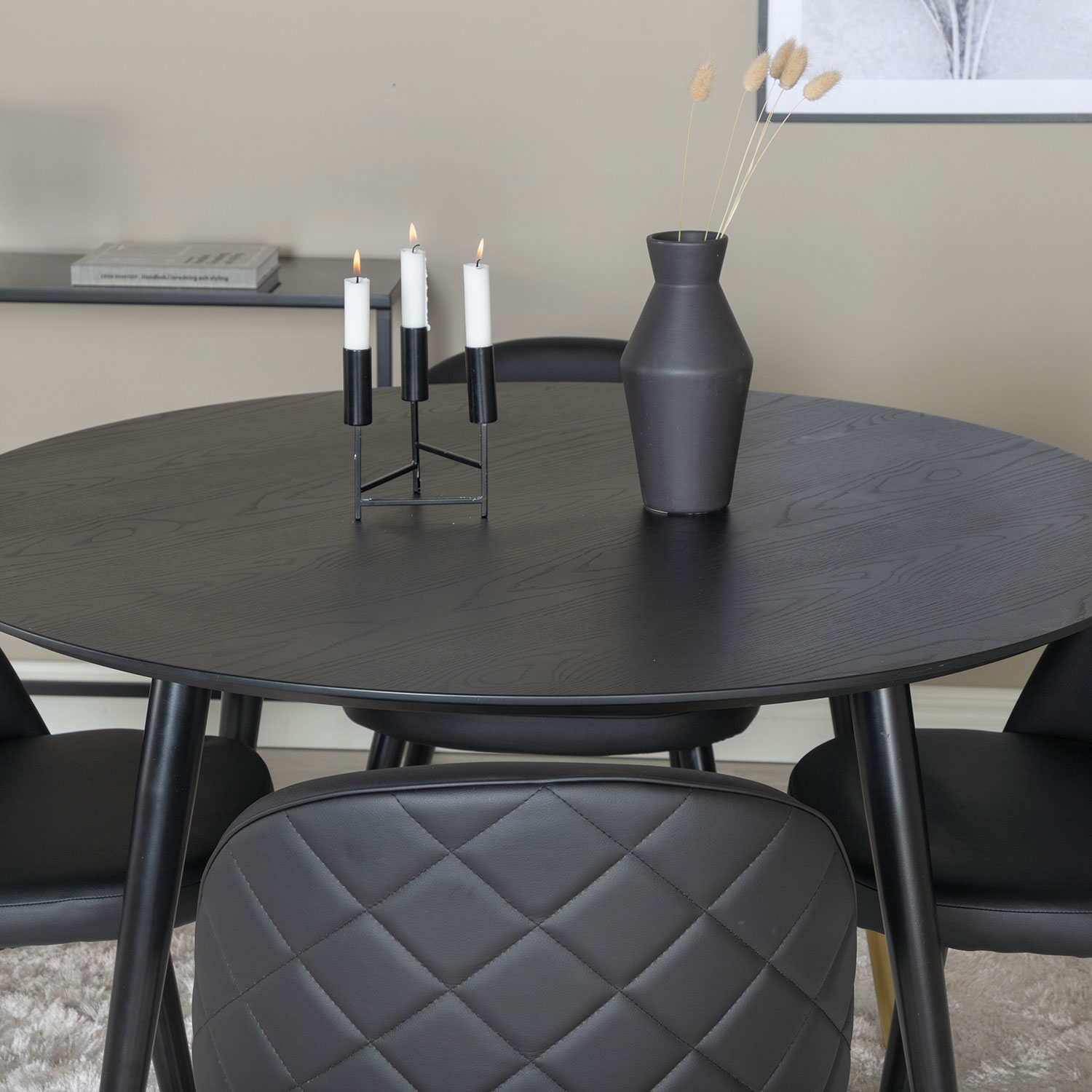 Matgrupp Venture Home Dipp med 4 Velvet stolar Skinn