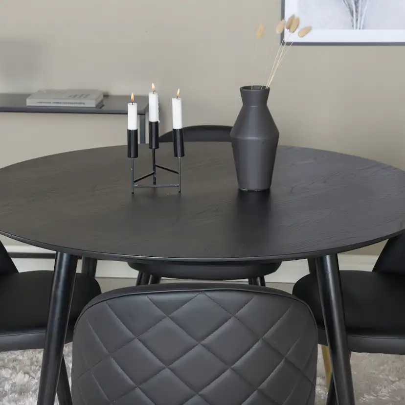 Matgrupp Venture Home Dipp med 4 Velvet stolar Skinn
