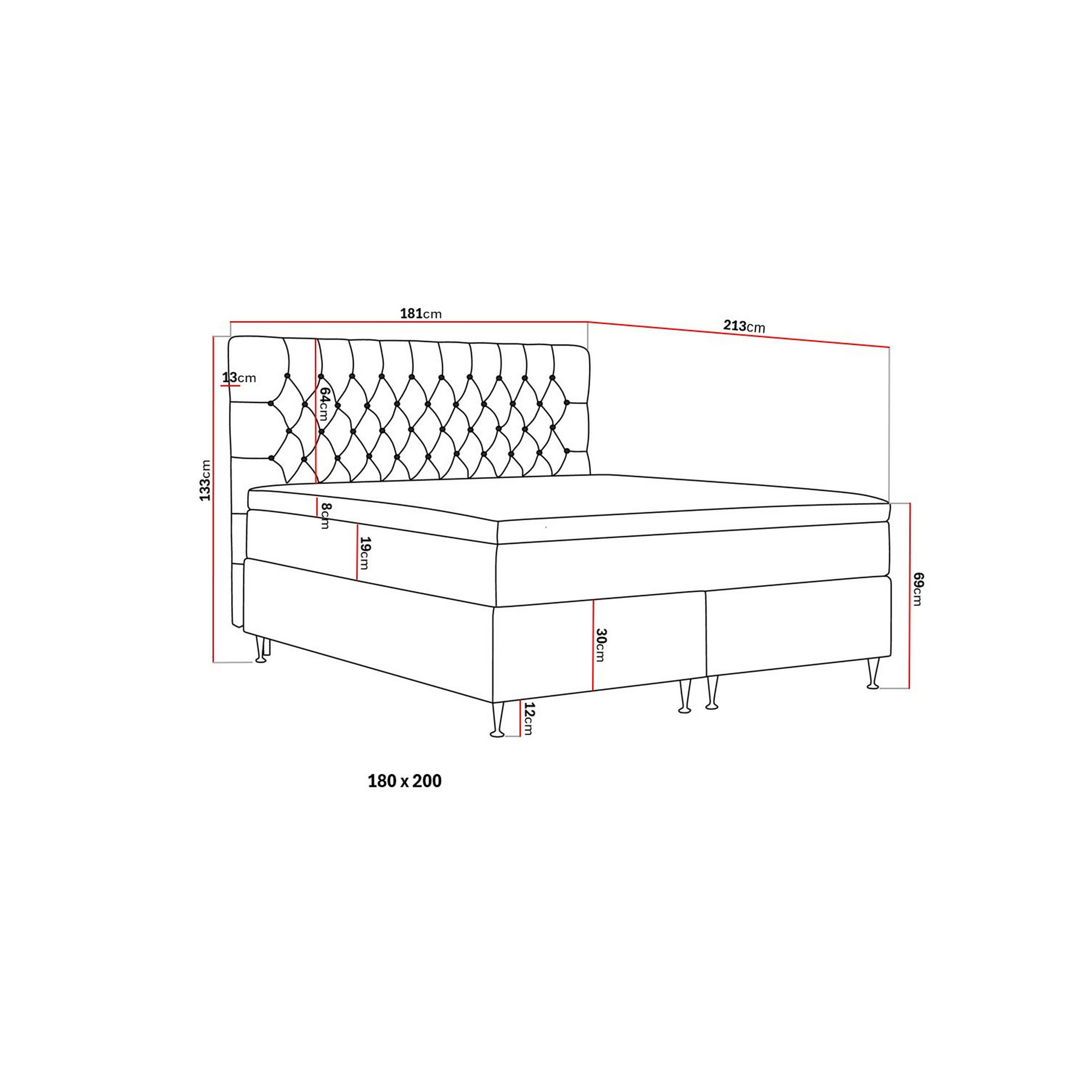 Hilton Lyx Komplett Sängpaket 180x200 cm Kontinentalsäng med Ljusbeige
