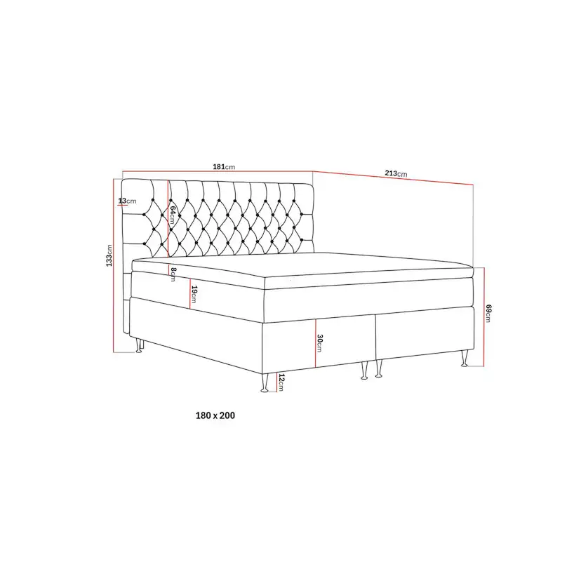 Hilton Lyx Komplett Sängpaket 180x200 cm Kontinentalsäng med Ljusbeige