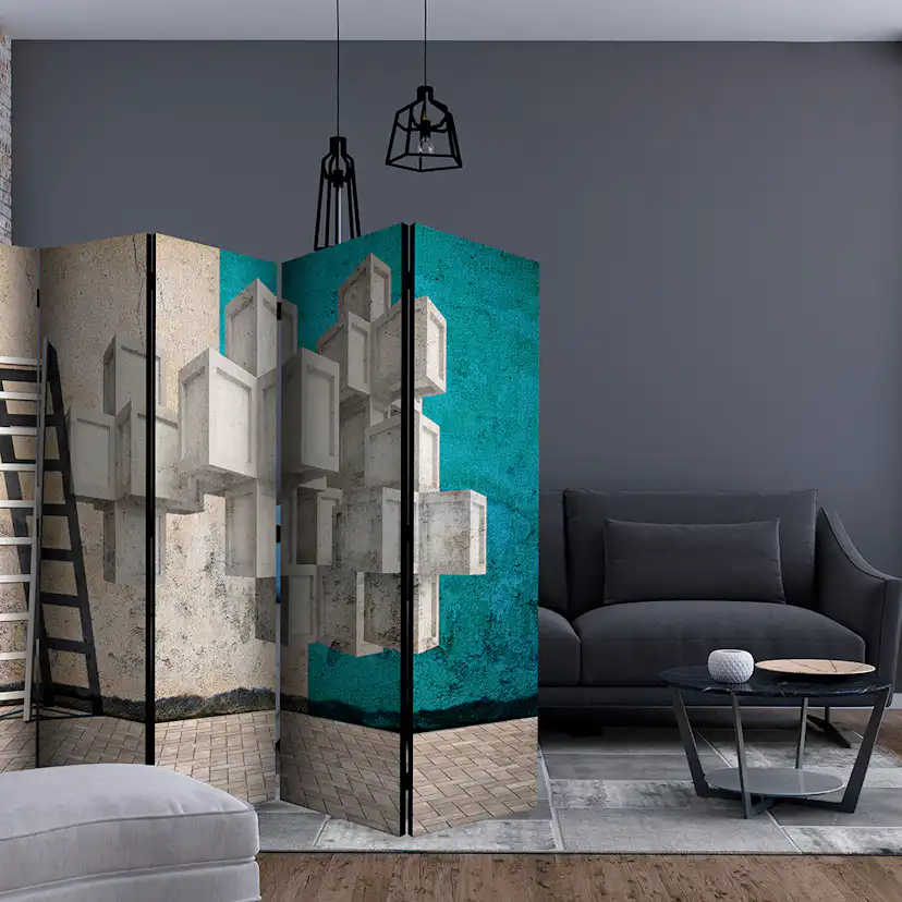 Rumsavdelare Skärmvägg Arkiio Concrete Blocks II 225x172 cm