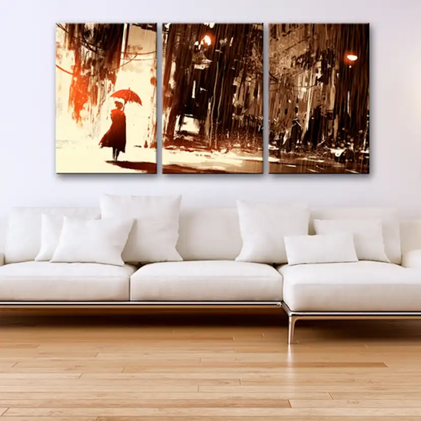Tavla - City in the Rain 60x30 60x30 cm