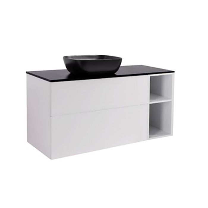 A IS90+30Ö VIT BS SV+TS REKSV Färg: Vit, Färg Tvättställ: Svart, Färg Bänkskiva: Svart, Rektangulär Form, Storlek: 740x1210 mm