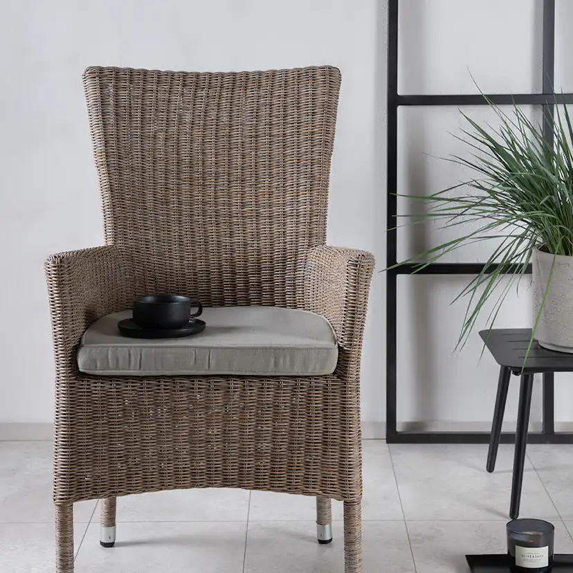 Toscana - Dining Chair - Nature Wicker/Nature cushion Brun