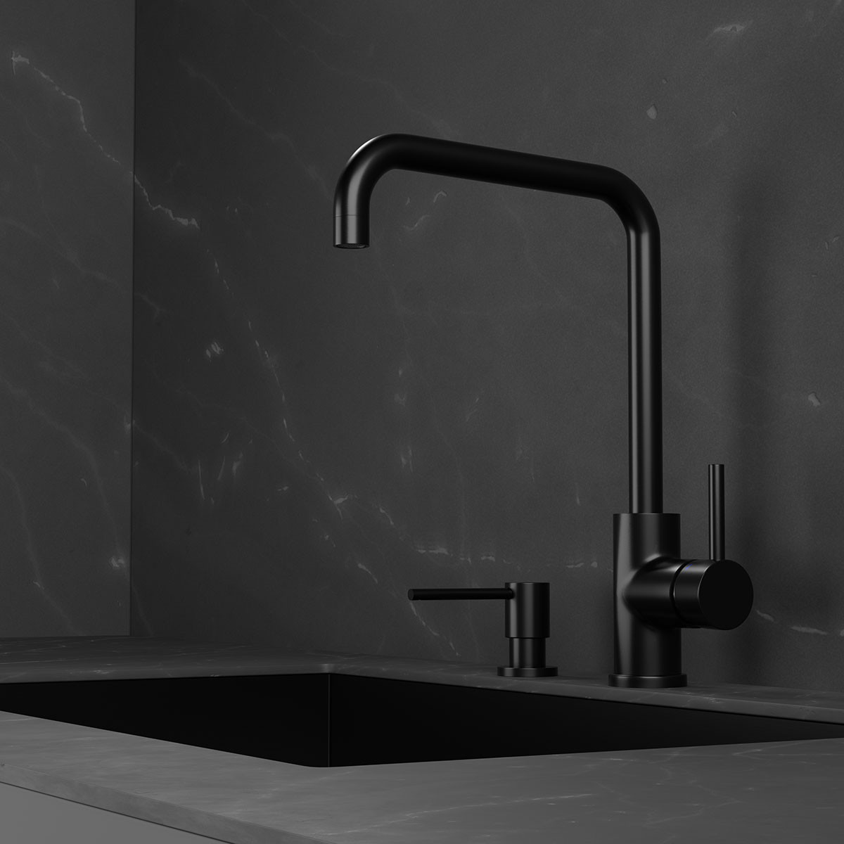 Köksblandare Scandtap Steel Square Shadow utan Diskmaskinsavstä Shadow Utan Diskmaskinsavstängning