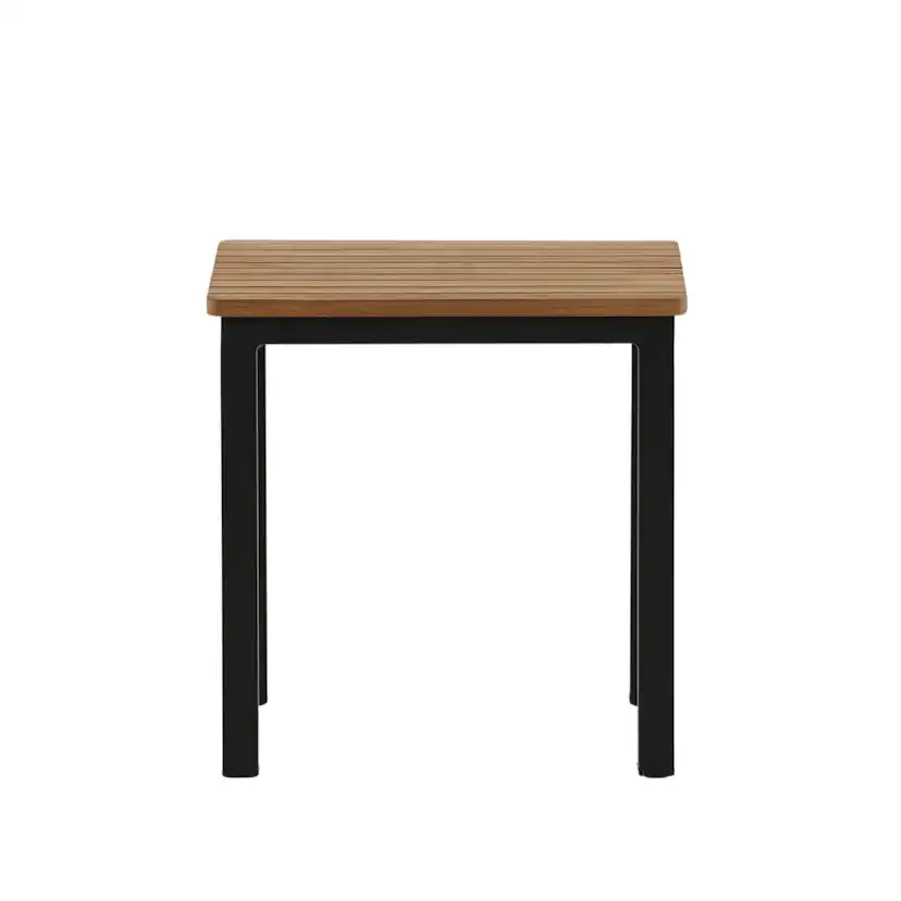 Mexico Sidobord 40*40*40 - Svart Alu / teak Svart
