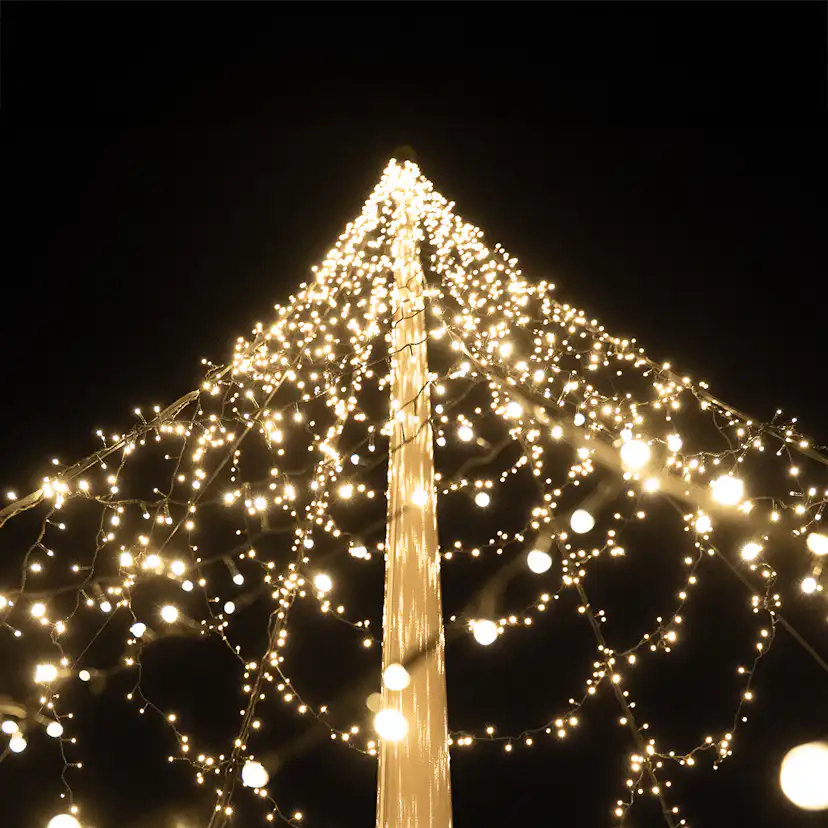 Flaggstångsbelysning Glimma 12 m 4000 LED DUOLED med app 12m, 4000 ljuskällor, DUOLED